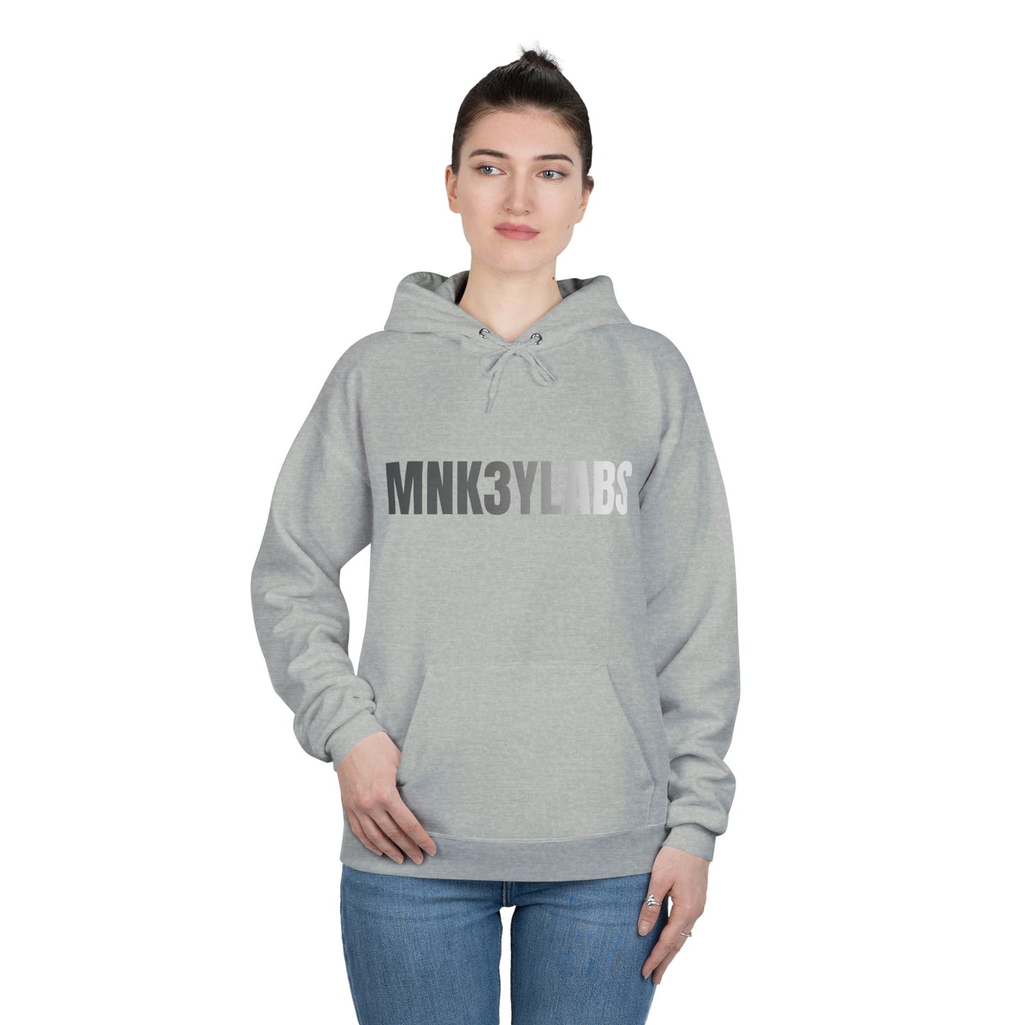 MNK3YLABS Grey Gradient LOGO Hoodie.
