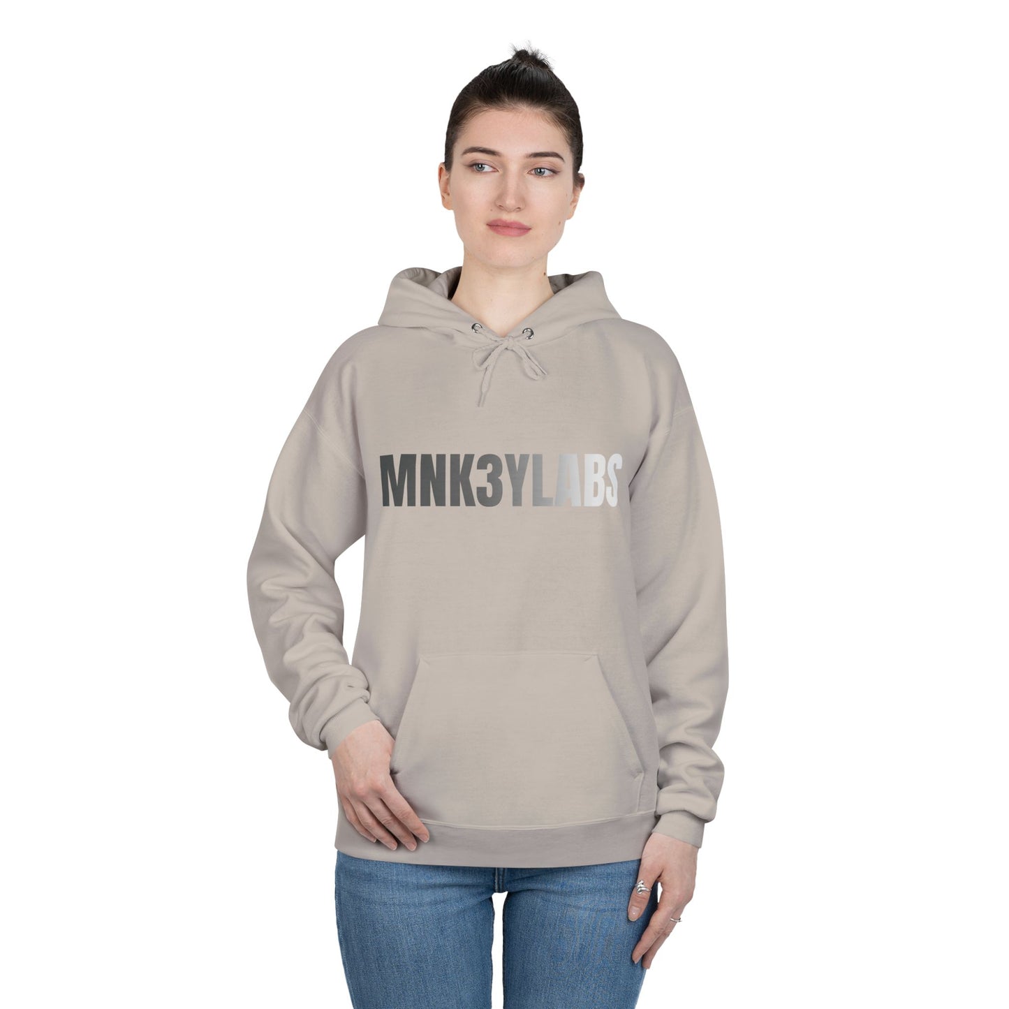 MNK3YLABS Grey Gradient LOGO Hoodie.