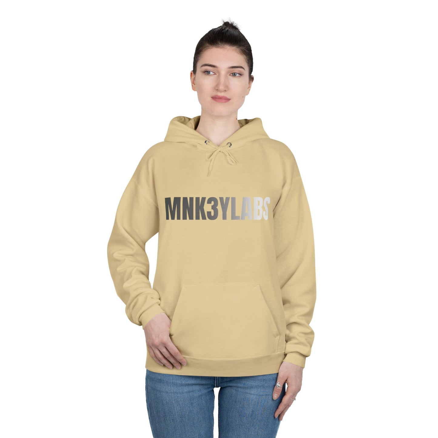 MNK3YLABS Grey Gradient LOGO Hoodie.