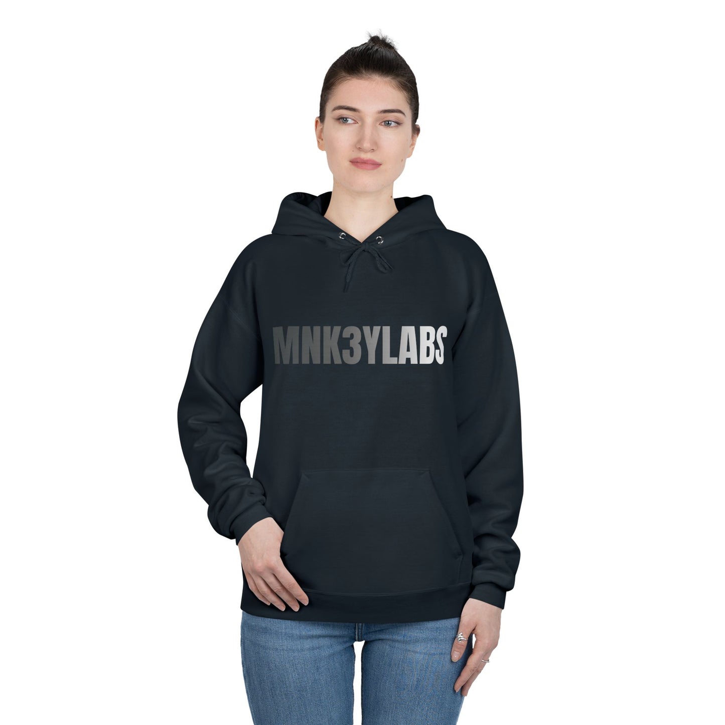 MNK3YLABS Grey Gradient LOGO Hoodie.