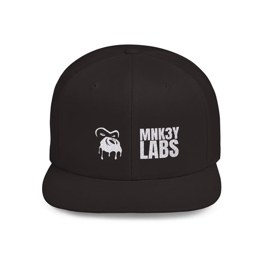 MNK3YLABS LOGO Flat Bill Cap.