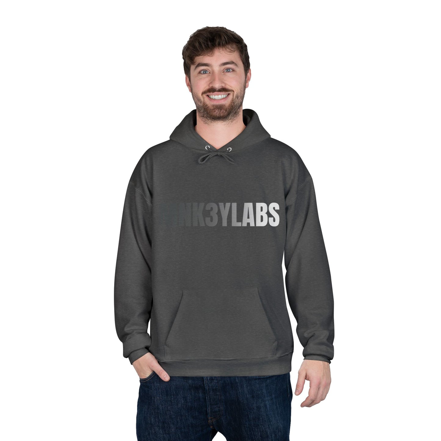 MNK3YLABS Grey Gradient LOGO Hoodie.