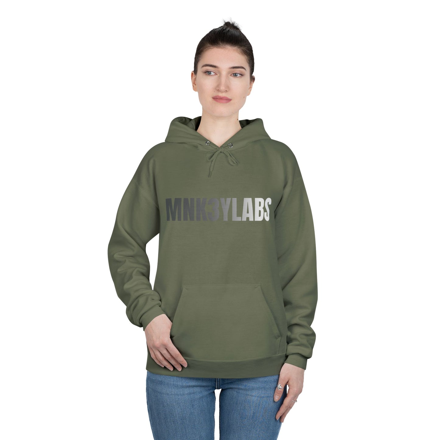 MNK3YLABS Grey Gradient LOGO Hoodie.